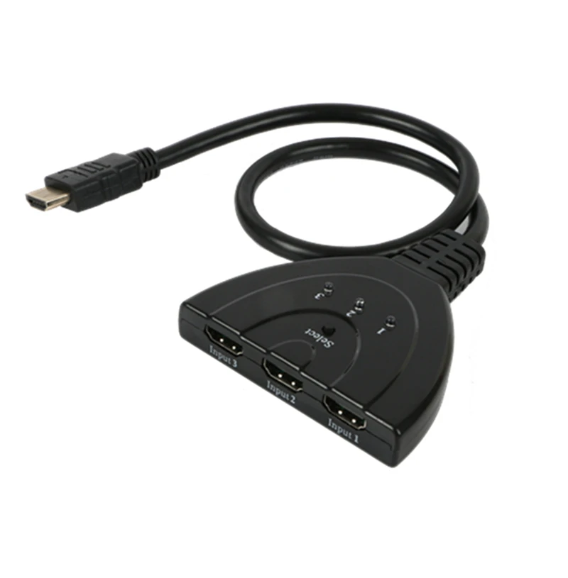 Analog signal HDMI Switcher support 3D 4K 3 IN 1 OUT Port with Pigtail HD MI Cable Notebook Computer