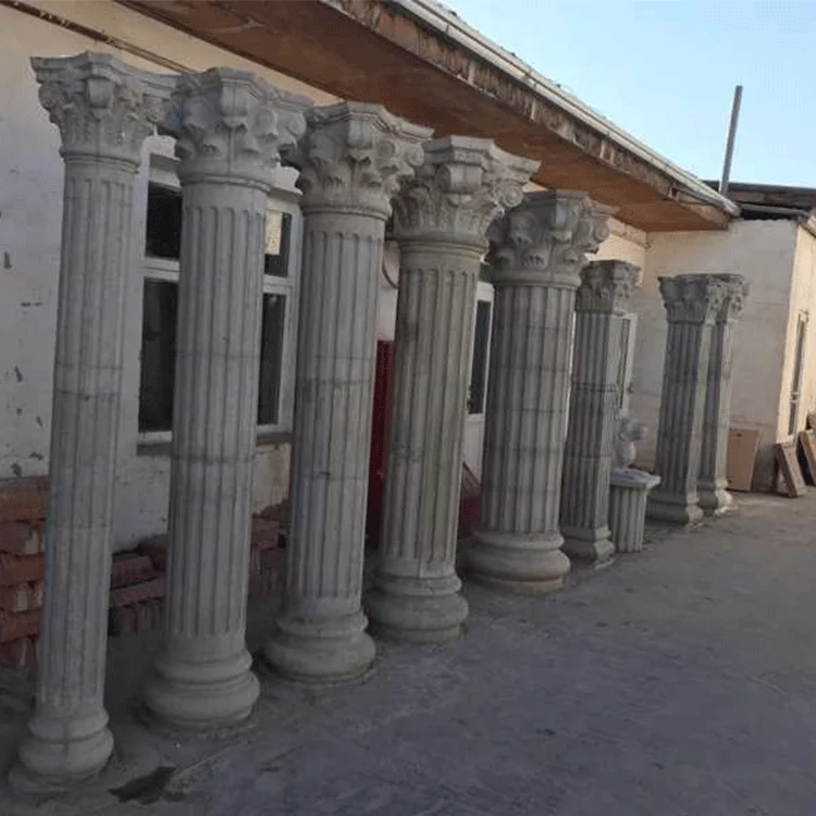 External Polyurethane Mouldings Decor Small Pilaster Roman Lighted Pillars