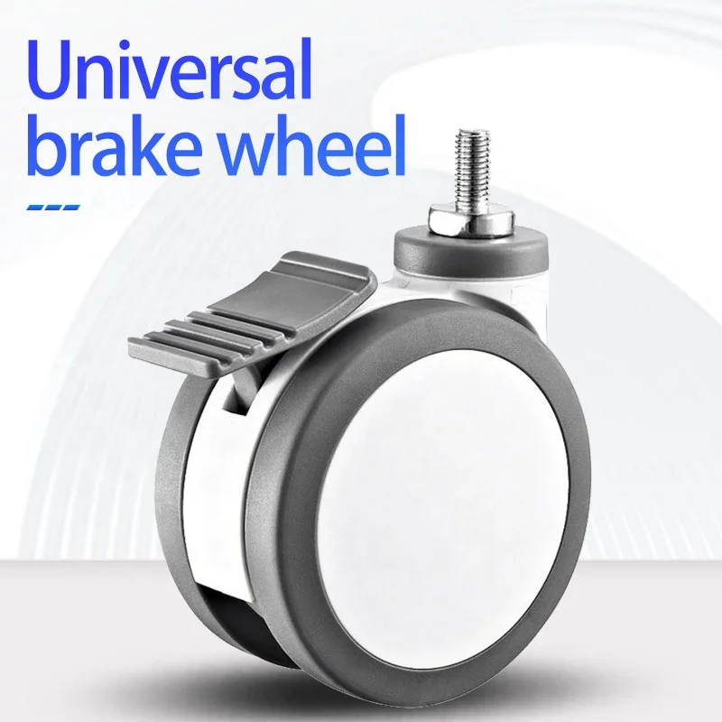 Wholesale Price Silent 360 Ratate Nylon PP 2 Inch Swivel Bolt Medical Caster Wheel medical bed accessories hospital beds wheels