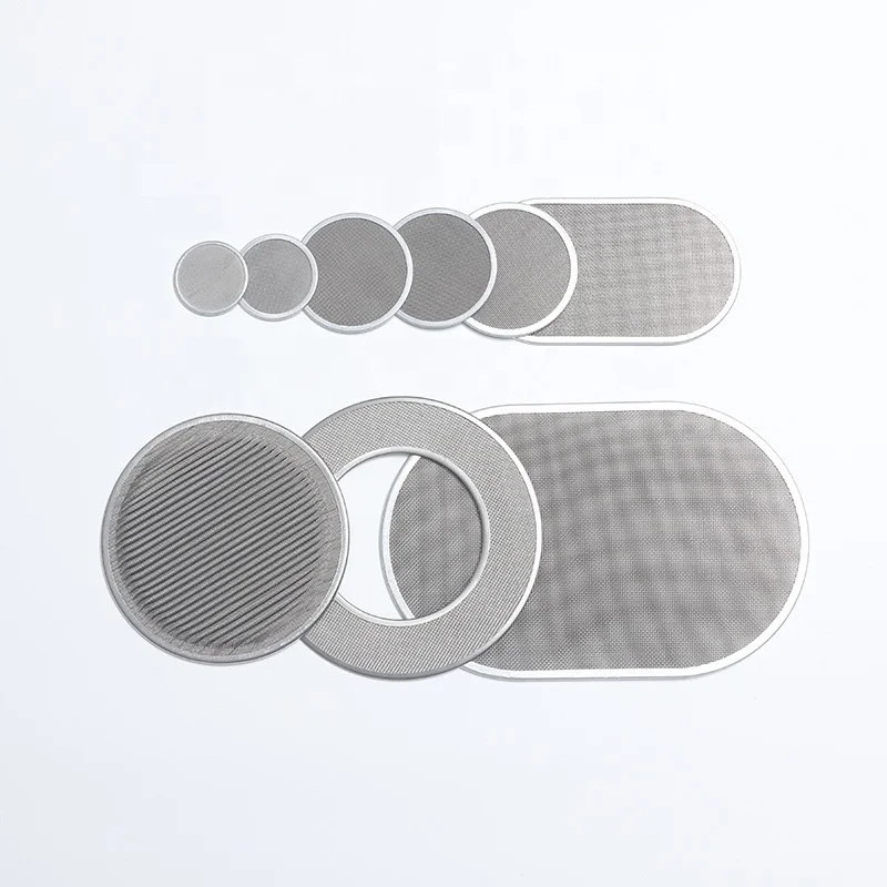 Stainless Steel Porous Metal Mesh Filter Square Hole Filter Discs Multilayer Woven Metal Filter Mesh with Aluminum Edge