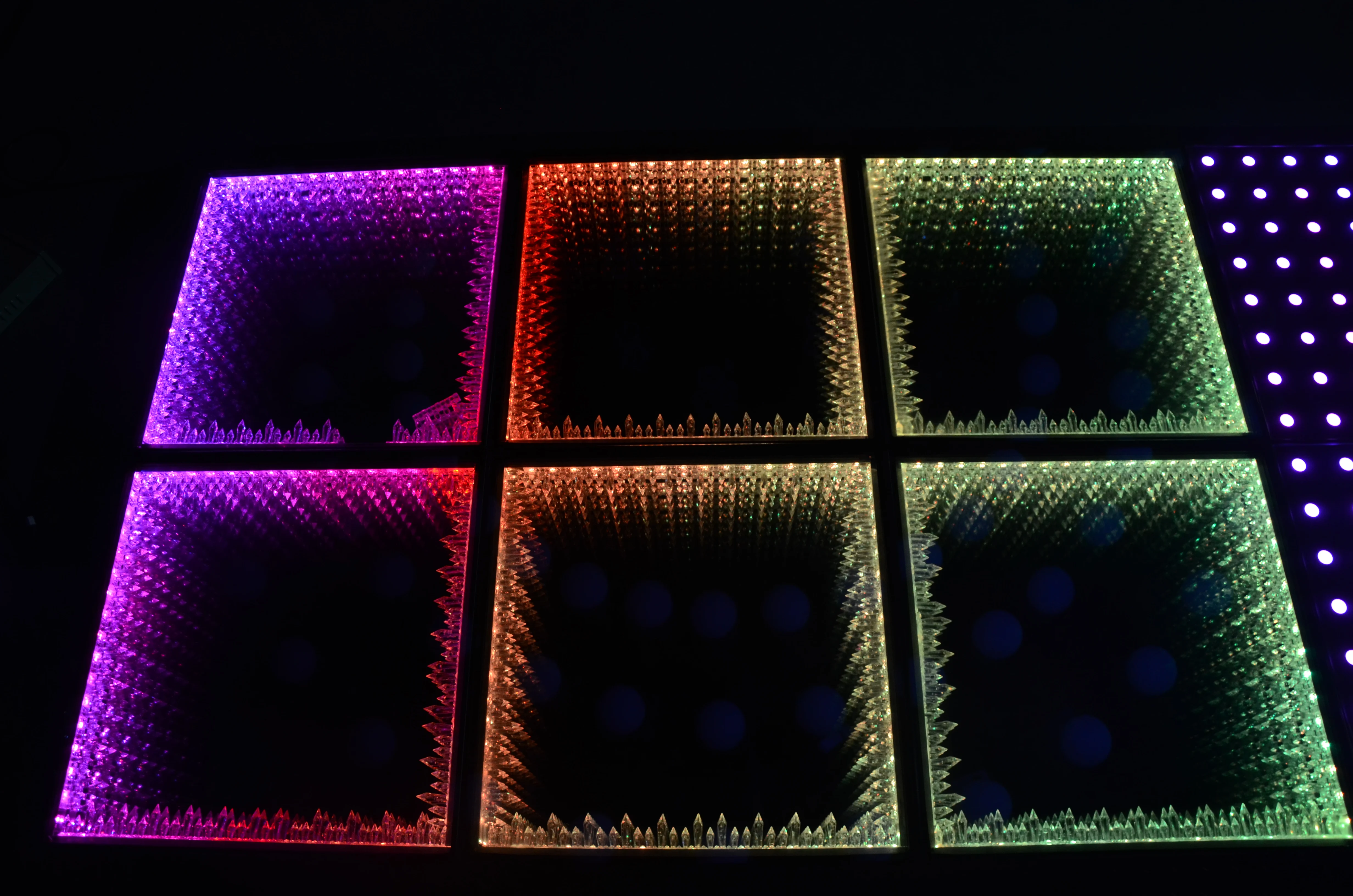 Xlighting 3D танцпол водонепроницаемый RGB 3-в-1 Свадебные сценические огни DMX управляемые беспроводные закаленные зеркальные стеклянные панели