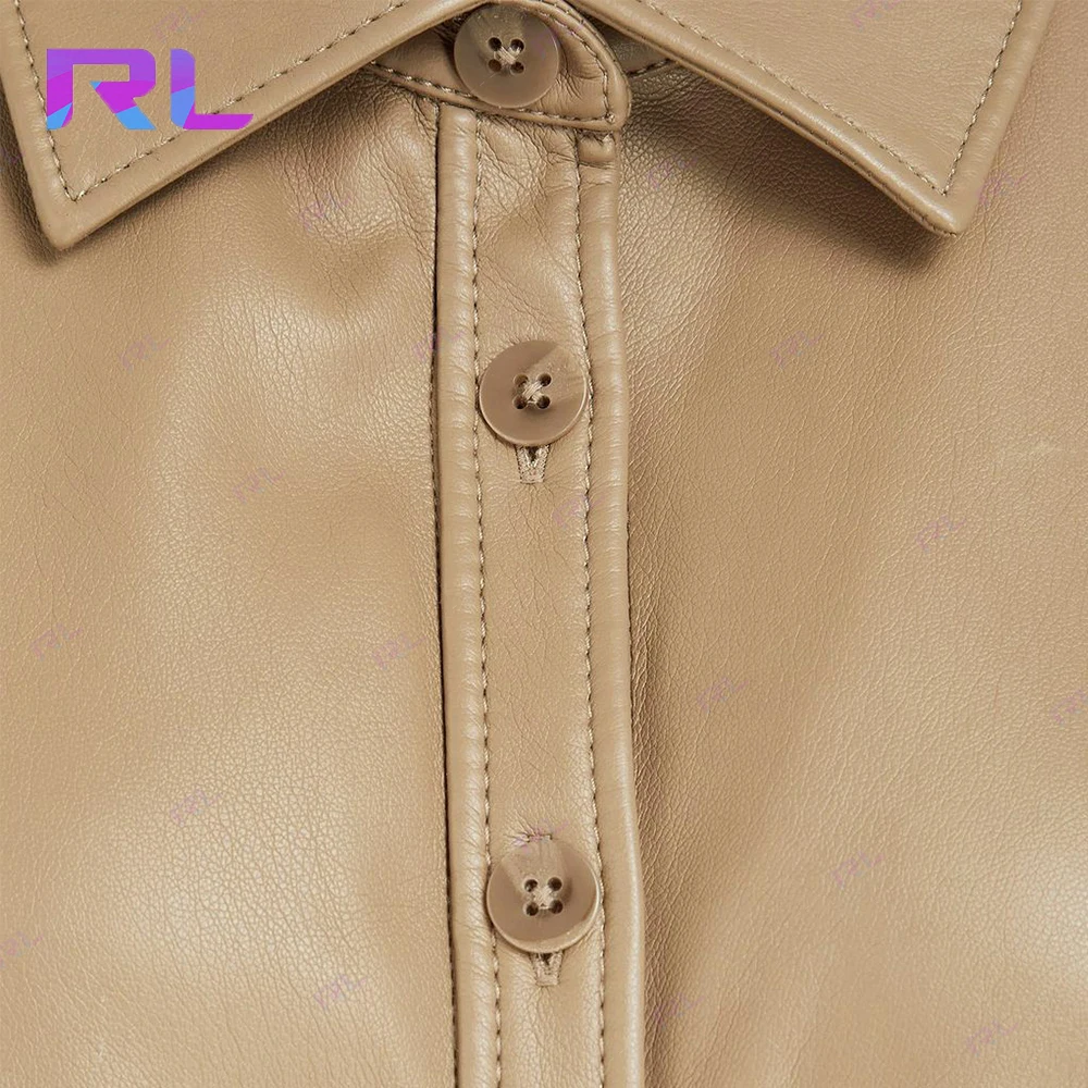 Long Sleeve Autumn Women Streetwear Clothing cutout twisted faux leather mini shirt dress 2 Piece Skirt Set Women Dress Set