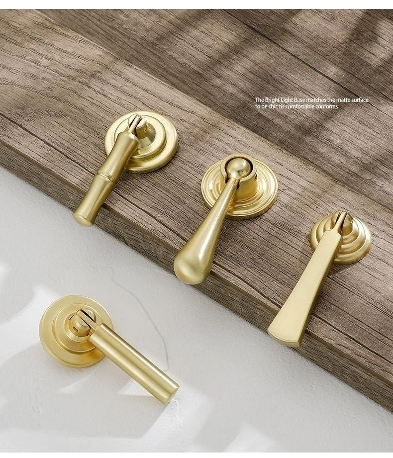 Aluminium Profile Solid Metal Hardware Furniture Kitchen Door Pull Handle Simple gold copper natural color