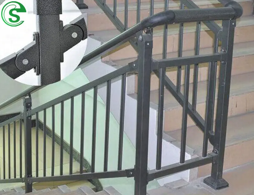 New Customized  Elegant Decorative Baluster Metal Handrail Design Cheap Balcony Stair Wrought Iron Railing