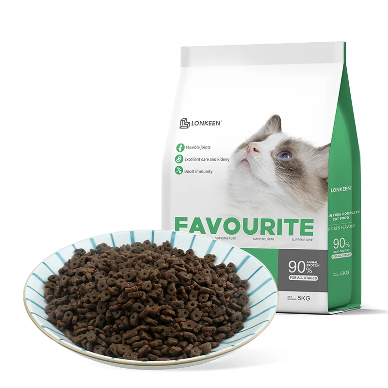 High Quality Good Price Small Particles Hollow Fish Shape Add Fresh Meat Dry Cat Food
