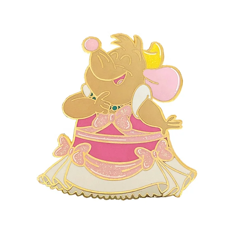 Custom beautiful Cute animal mice lady small girl gift lapel pin Wholesale Manufacturer hard enamel Pins For Clothes Bag Gift