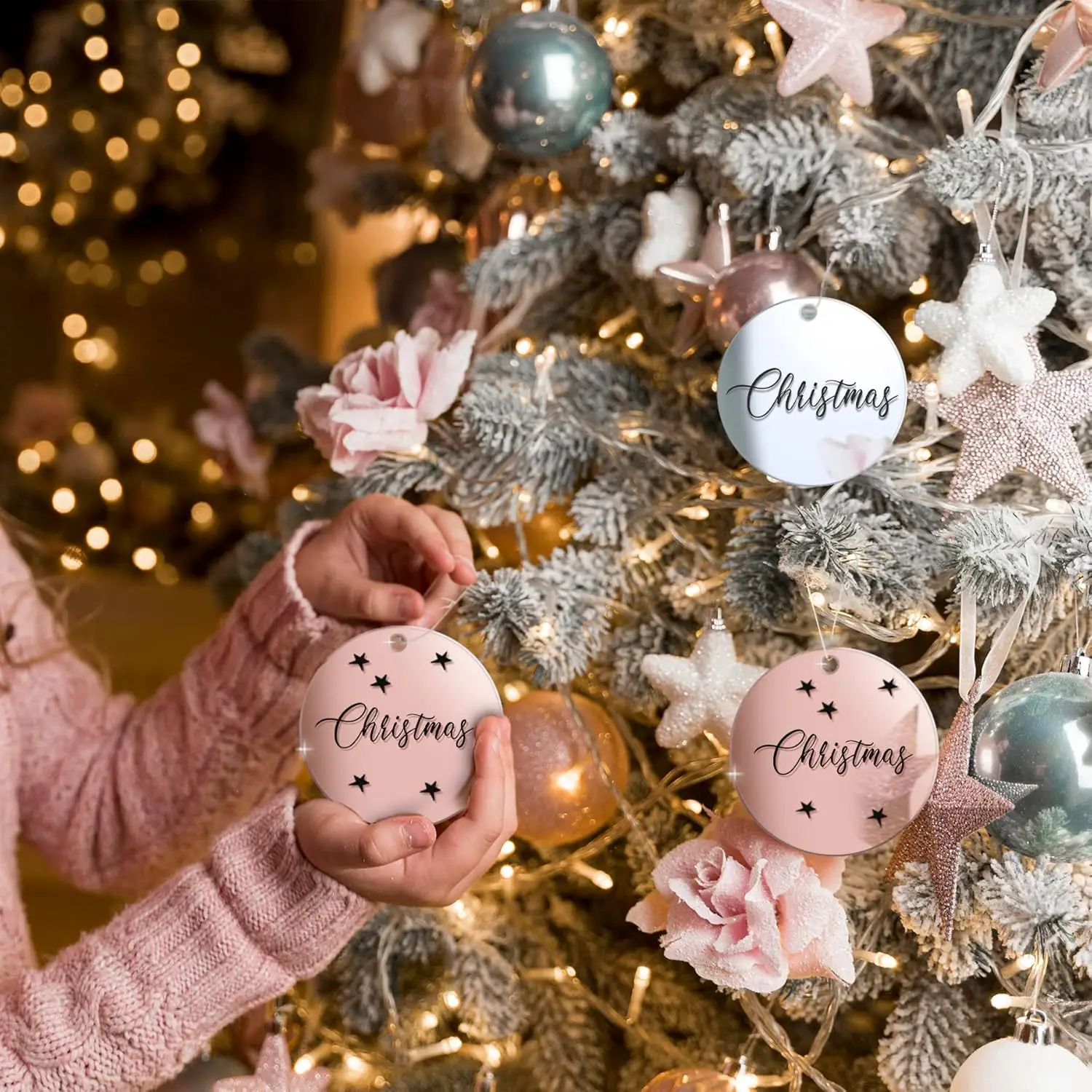 Blank Silver/Gold Acrylic Mirror Hanging Bauble for Wedding,Christmas&Events Jewelry DIY Gifts