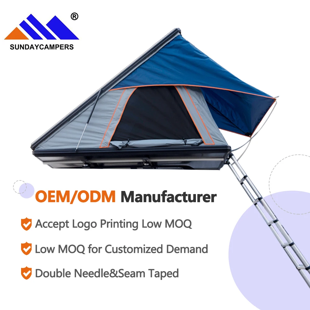 Big Window Waterproof Tents Camping Outdoor 2-person Aluminum Hard Shell Camping Off Road Car Rooftop Tent for Roof