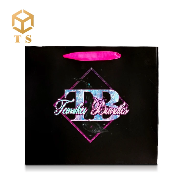 
Customized Logo Print Luxury Cosmetic Jewelry Gift Shopping Paper Bag with Handle 