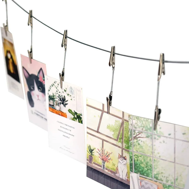 Personalized Memo Photo Hanging Display Wire Rope Clip Double Side Clips (1600608171745)