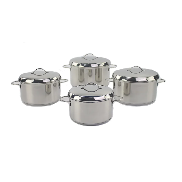 AXA High Quality 8pcs Soup Pots Double Handles Stainless Steel Induction Cooker Cookware Set Stainless Nonstick Pot Sets For Kit