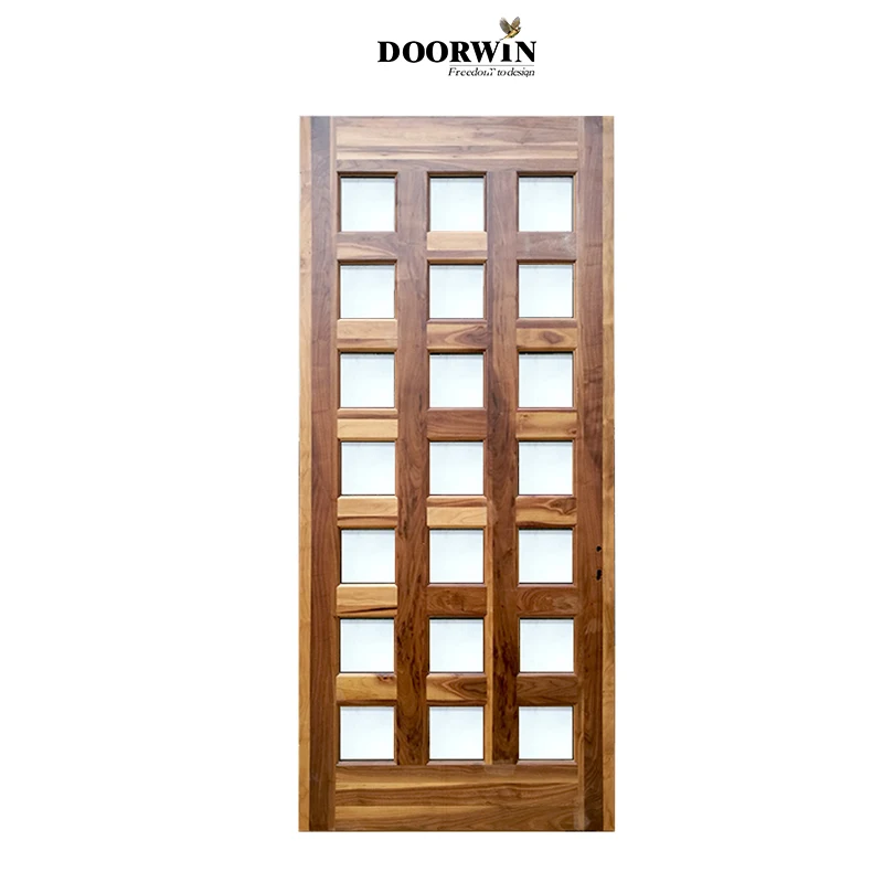 Exterior security front wood door for home and office and American style custom colours exterior entry door