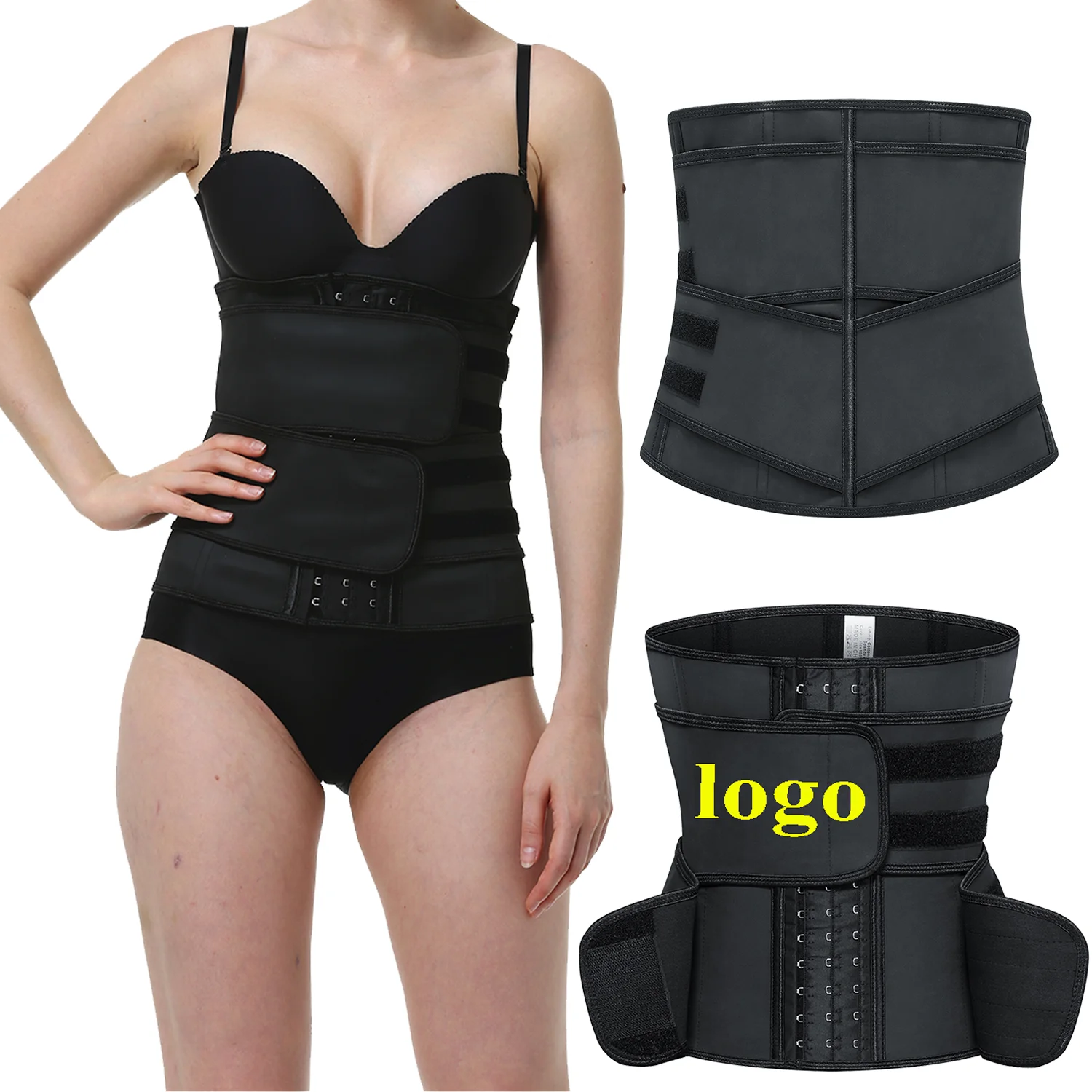 XiHeLe Sweat Custom Logo Waist Trimmer Belt 3 Strap Latex Waist Trainer Ladies Waist Belts Woman