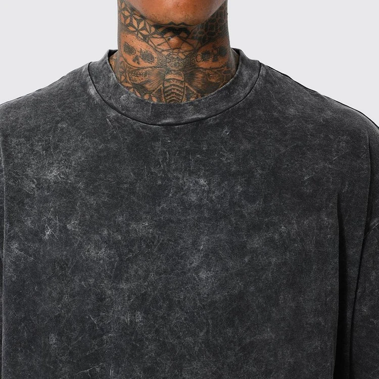 vintage oversized acid wash silk screen sublimation digital print on demand t shirt printing boxy fit blank tee shirts