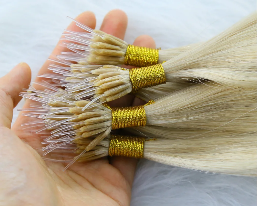European Cuticle Aligned Nano Plastic Silicone Tip Hair 26 Inch Nano Plastic Hair Human Extensions