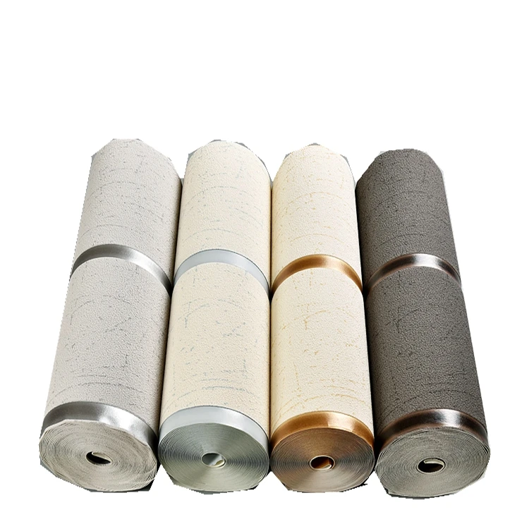 Light Extravagance And Simple Log Pattern Thickened Deer Velvet Non-woven Sound Proof 4 Layers Foam Workmanship 3d Wallpaper
