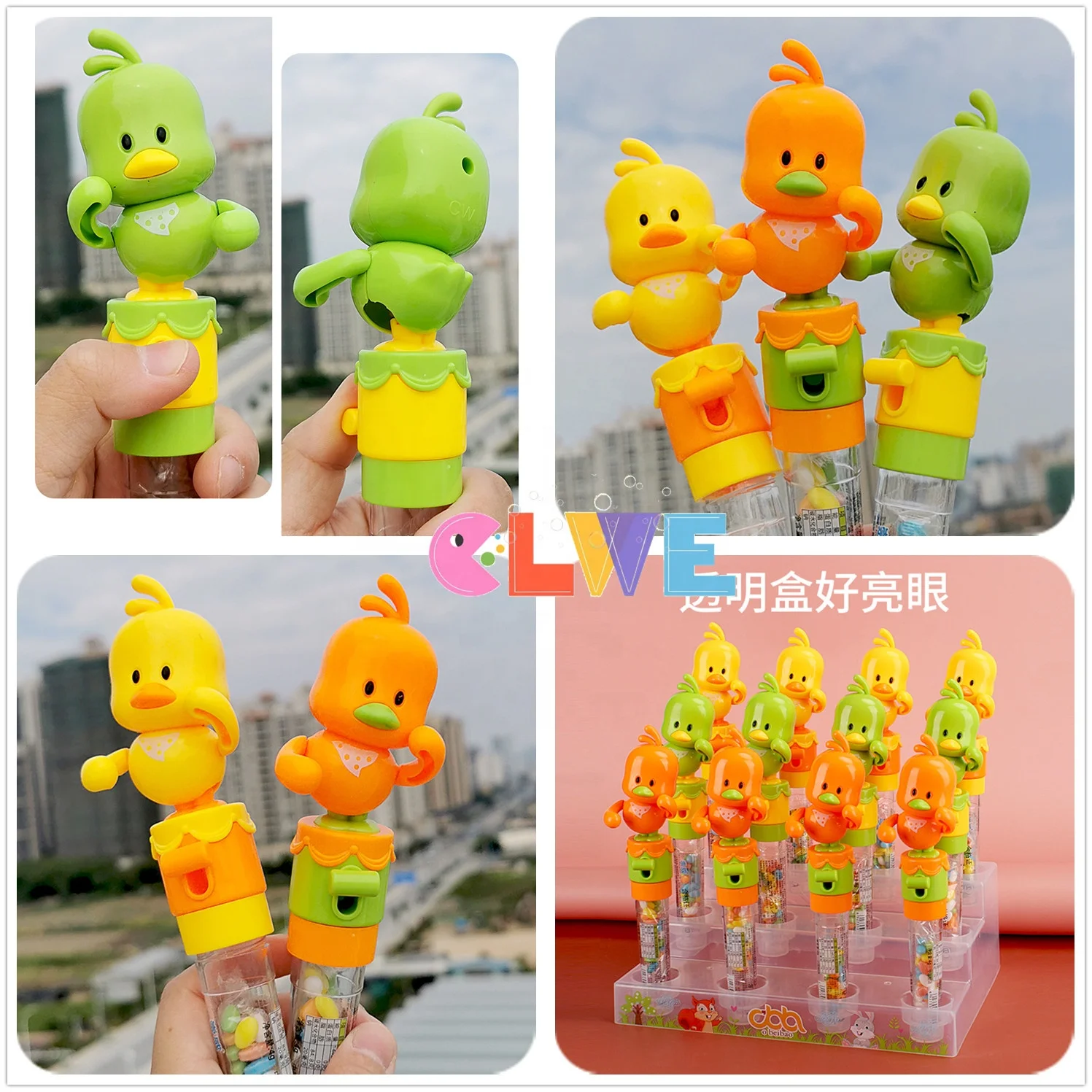 hot sale Good quality ABS toys dancing duck animal duck candy toy for kids Novelty Educational dancing duck Toys candy