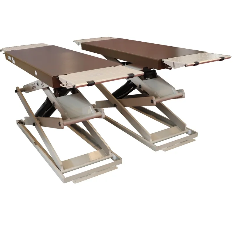 Ultra thin electrolytic lock small folding 3.5-ton/4.0-ton scissor type ground mounted lift without air compressor