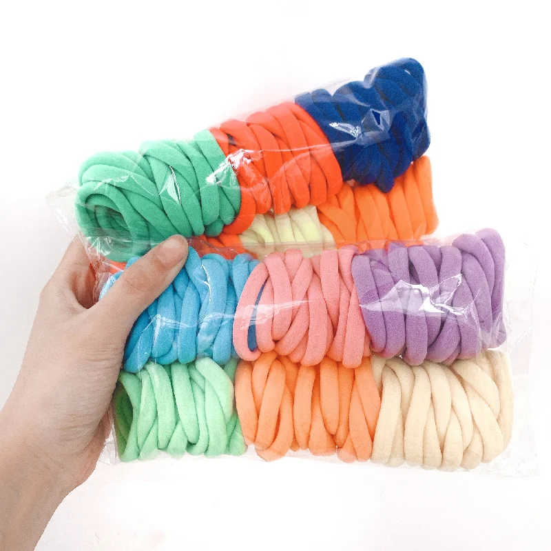 100 pcs 4cm high-elastic hairbands student head rope girls towel hair ring tied hair elastic band without seam hair rope