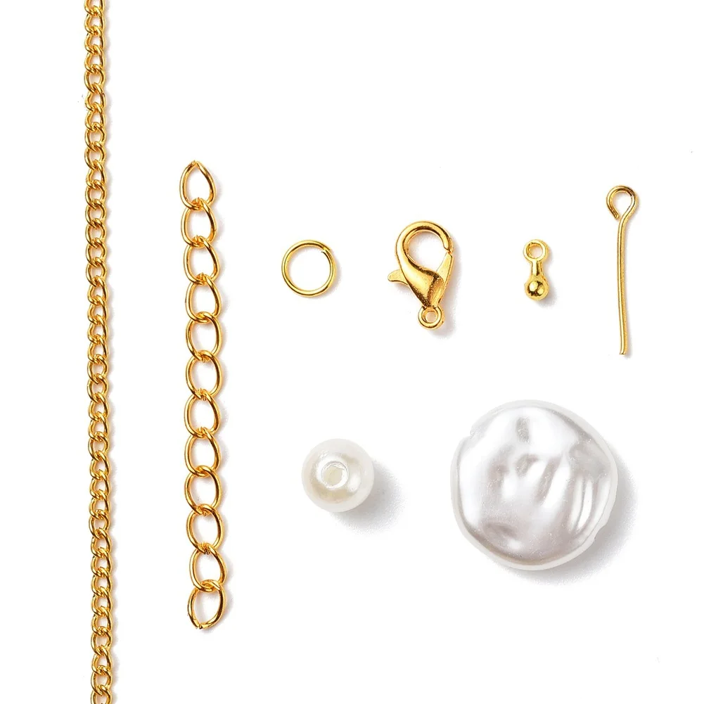 Rawmand Jewelry Making Chains Kit Jewelry Jewelry Link Chains With Replaceable Pendant Plastic Pearls Lobster Buckle Jump Rings
