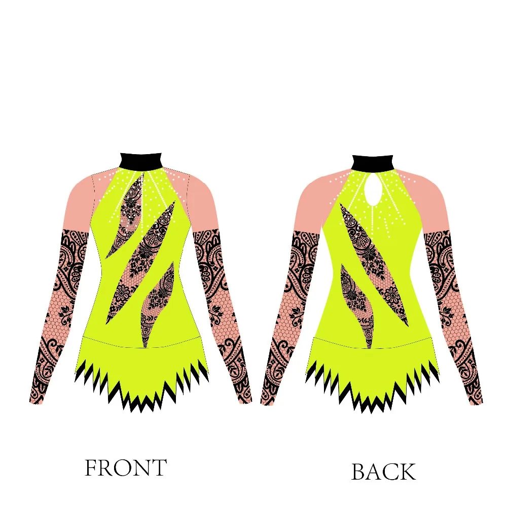 Custom Sports Apparel Competition Leotards for Rhythmic Gymnastics Figure Skating Dress