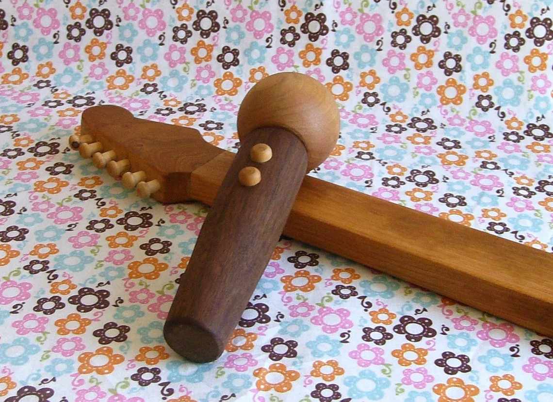 2022 customize High Quality Popular Wooden Music guitar and microphone Factory OEM  Baby Wooden Toy