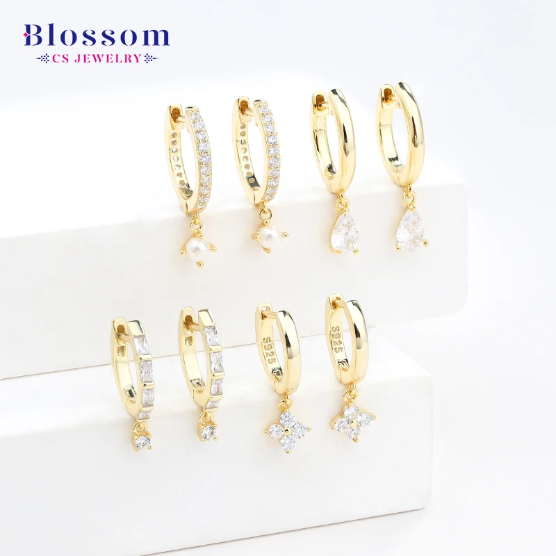Ear Ring Aretes De Oro Jewelry 14K 18K Real Gold Diamond Earring Cuffs Design Trendy Huggies Solid Gold Earrings