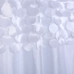 100% polyester 3D circle petal taffeta bathroom shower curtain white waterproof