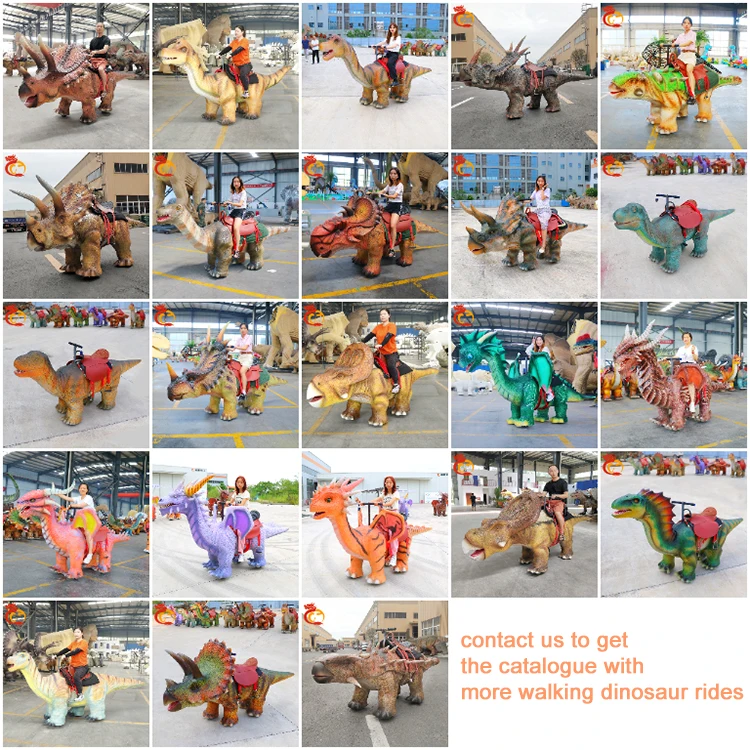amusement park rides electric animatronic dinosaur dino ride walking coin operated for kids dinosaurios montable