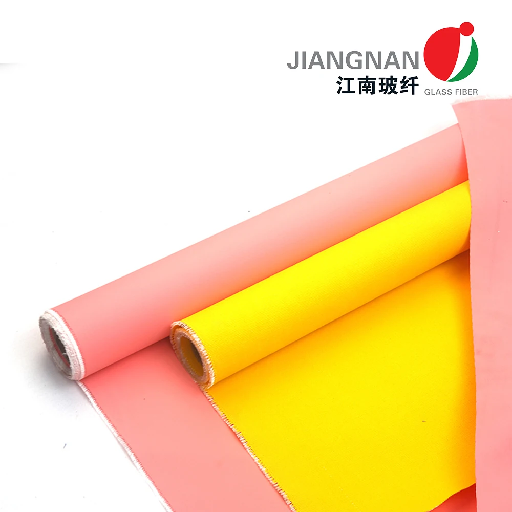 30oz Satin Weave Fiberglass Cloth With Silicone Coating Fiberglass Cloth On One Side