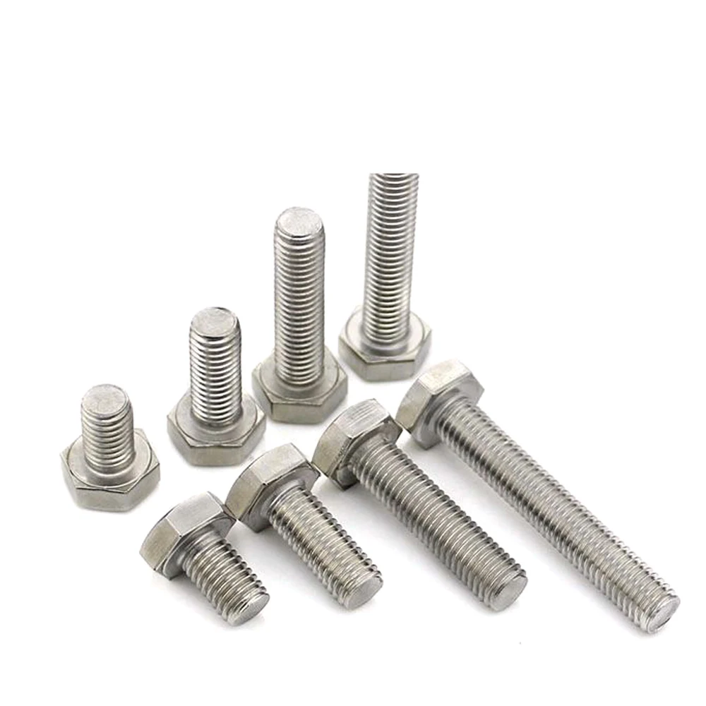 Stainless hex head bolts a2-70 M12x1.25x20 price bolt and nut din 933
