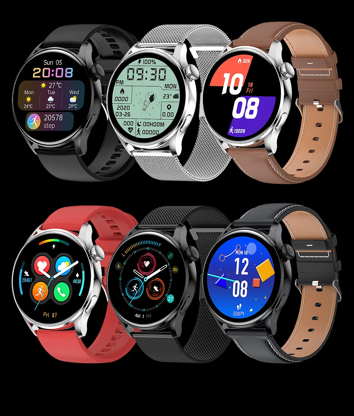 HK3 1.28 Inch Heart Rate Wristband Blood Pressure Fitness IP67 Waterproof Touch Screen Calling Sport Watch Smart Bracelet Watch