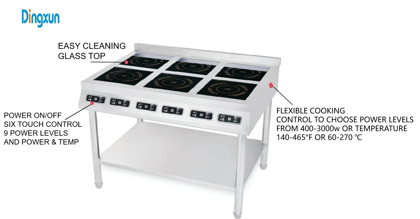 Commercial Induction Cooker With Cabinet Freestanding Hotel Kitchen Equipment Electric Induction Cooker