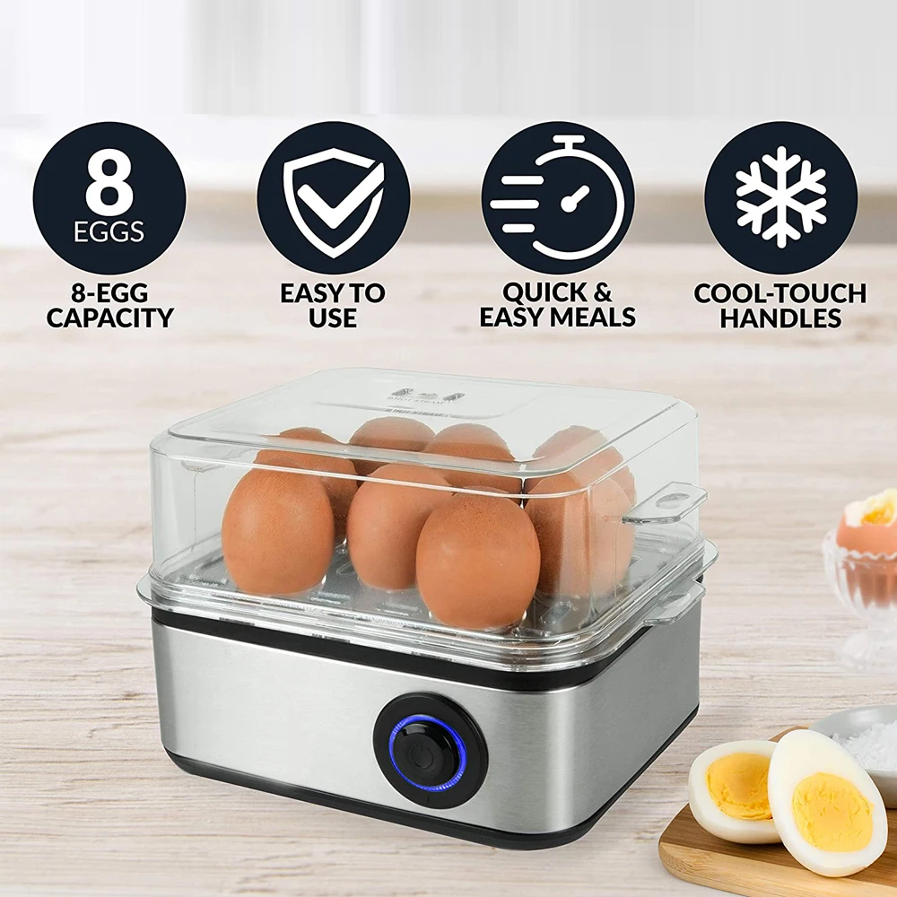 2024 Stainless Steel 6 Capacity Electric Large Hard Boiled Egg Cooker Boiler