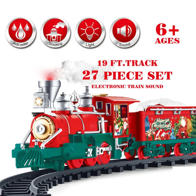 Shantou Train Set Toy for Kids Christmas Gift DIY Track with Light & Sound ABS & PC Material Battery Operated Railway Toys