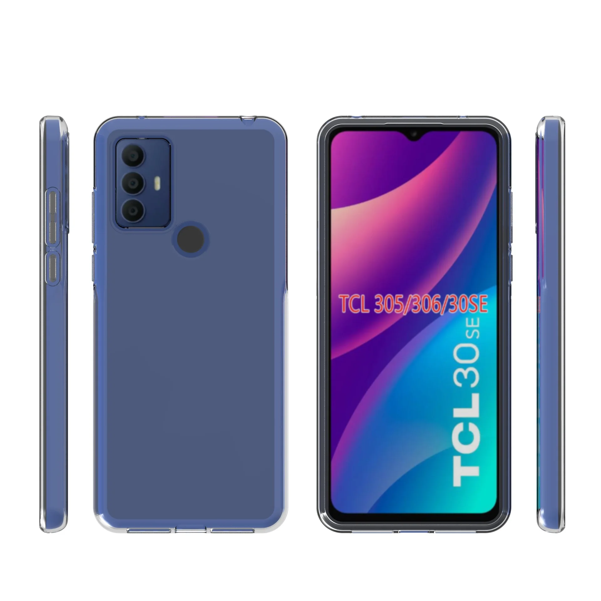 Ultra Thin Soft TPU Transparent Mobile Phone Case  For TCL 305/TCL 306/TCL 30SE