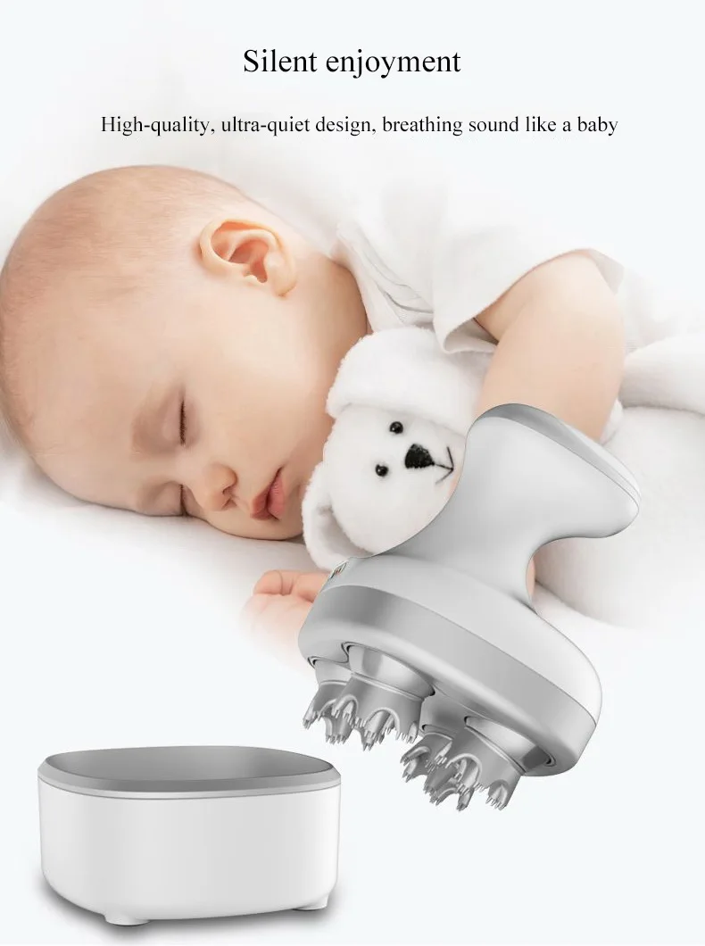 Drop shipping Cat Smart Handy Automatic Silicone Rechargeable Electric Machine Scalp Head Massager