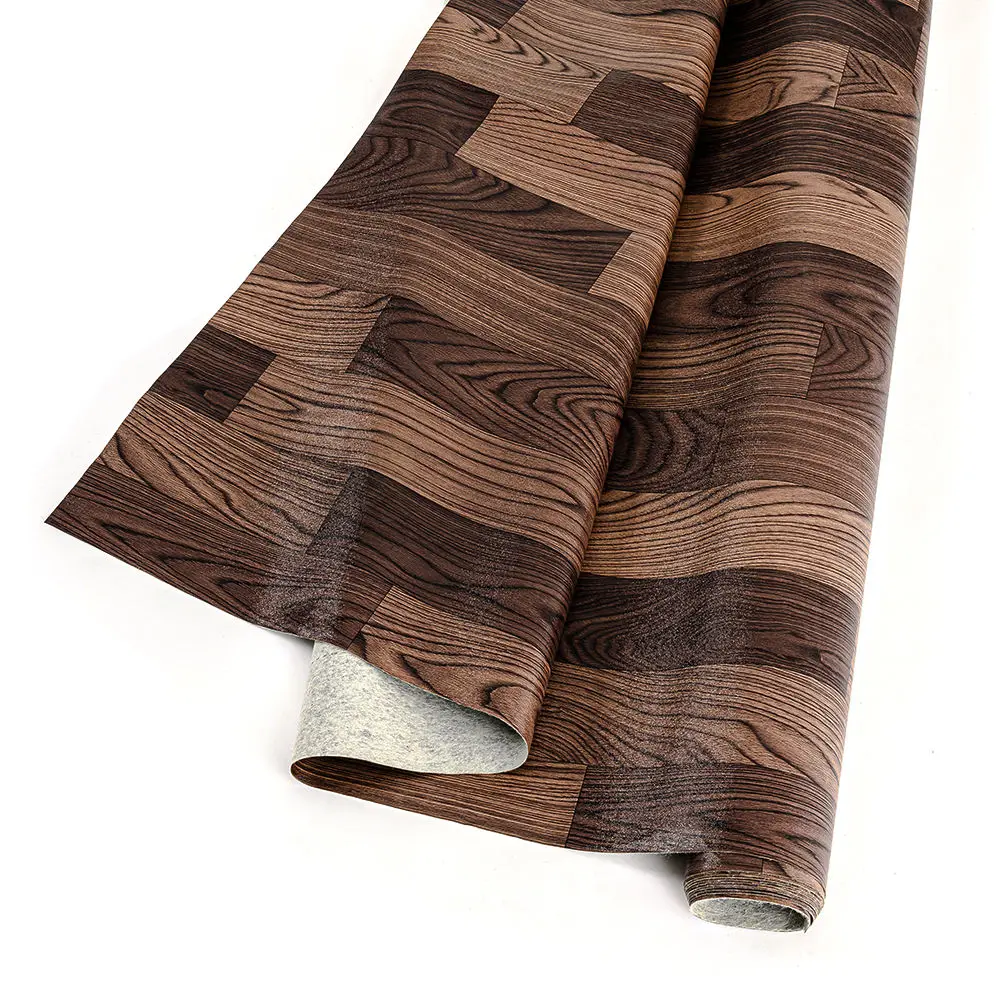 Non-Slip Wood Luxury Cheap High Gloss Linoleum Flooring Rolls, Marble Look Vintage Waterproof Linoleum Flooring Rolls
