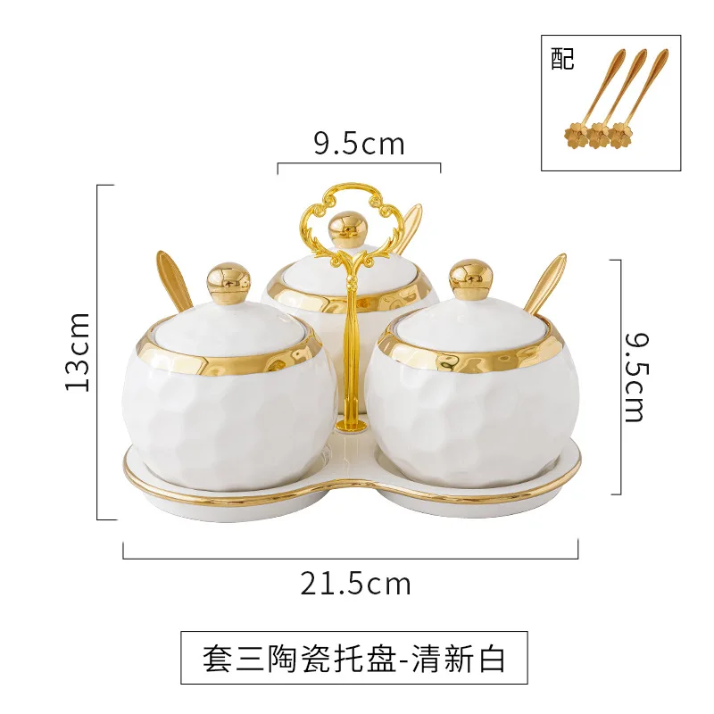Ceramic seasoning cans Nordic home seasoning can bottles salt and sugar aginomoto tank kitchen supplies combination set