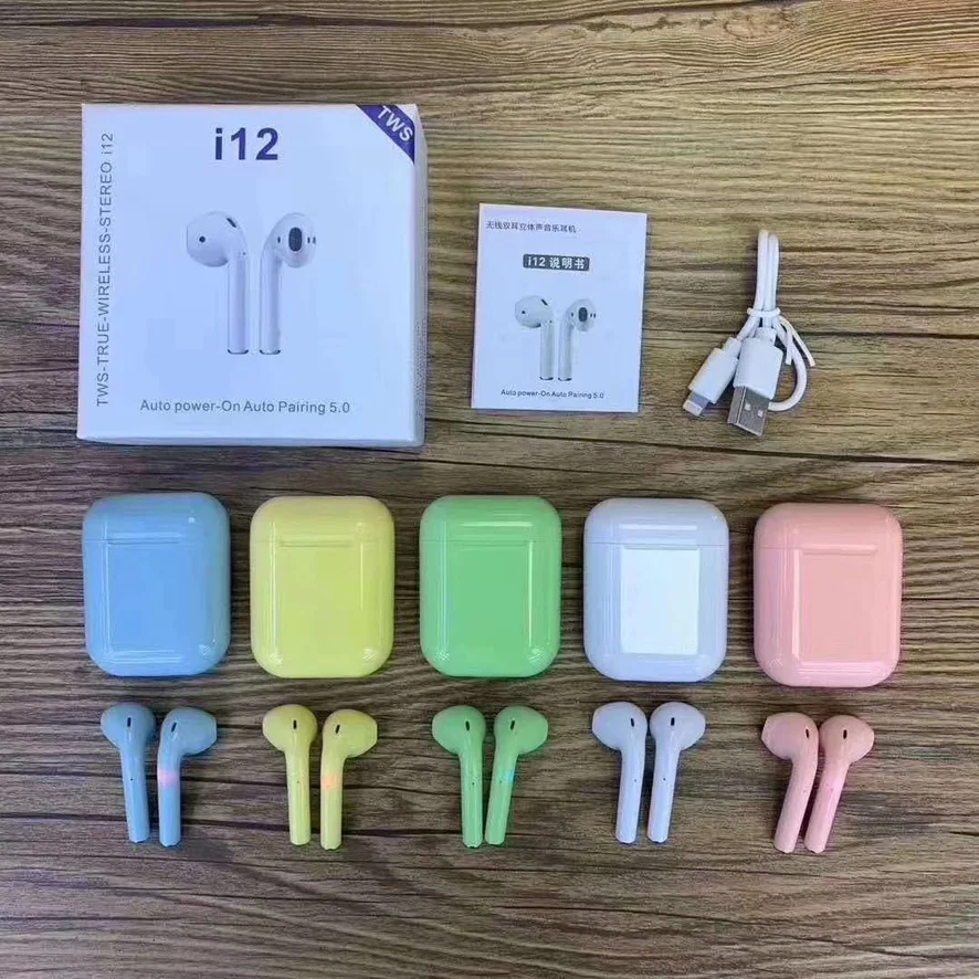 
Most Popular Electronics in 2020 Macaron Earbuds i12 TWS with True Stereo Music 