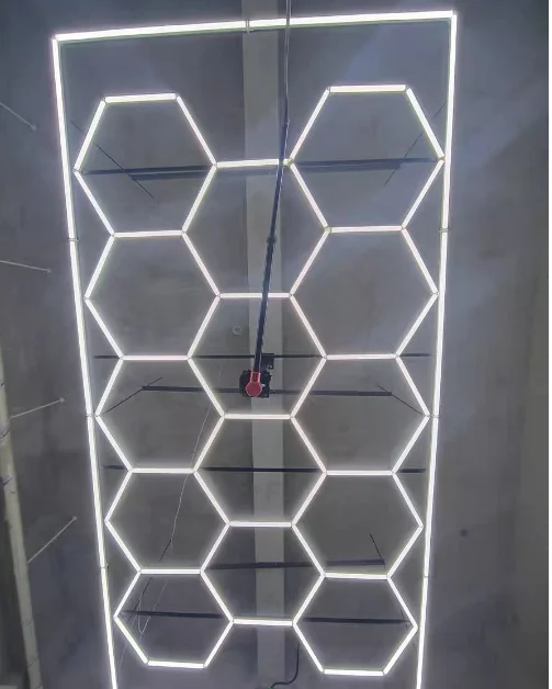 Customized Honeycomb Car Detailing Lights 110V 220V Workshop Ceiling Hexagonal LED Light For Garage