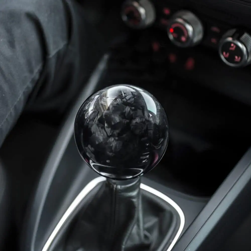 Racing Real Forged Shift Knob Carbon Fiber Gear Shift knob Manual Transmission Shifter Lever Round Ball Shape Handle Knob