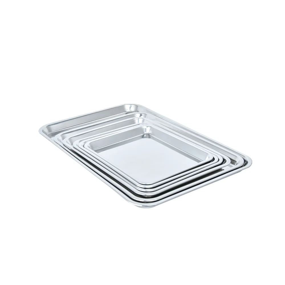 New Arrival Stainless Steel Tray Rectangle Food Serving Tray Baking Trays Pan Wholesale