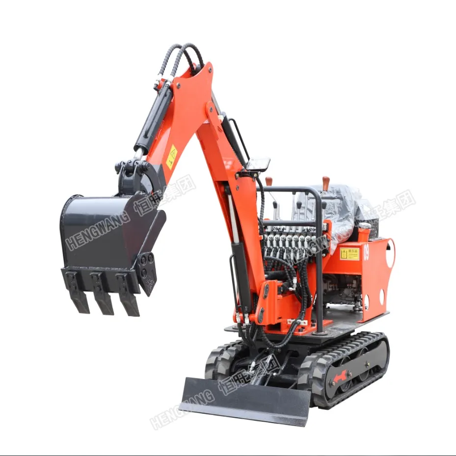 Hengwang mini digger 0.9 ton farm excavating crawler excavator