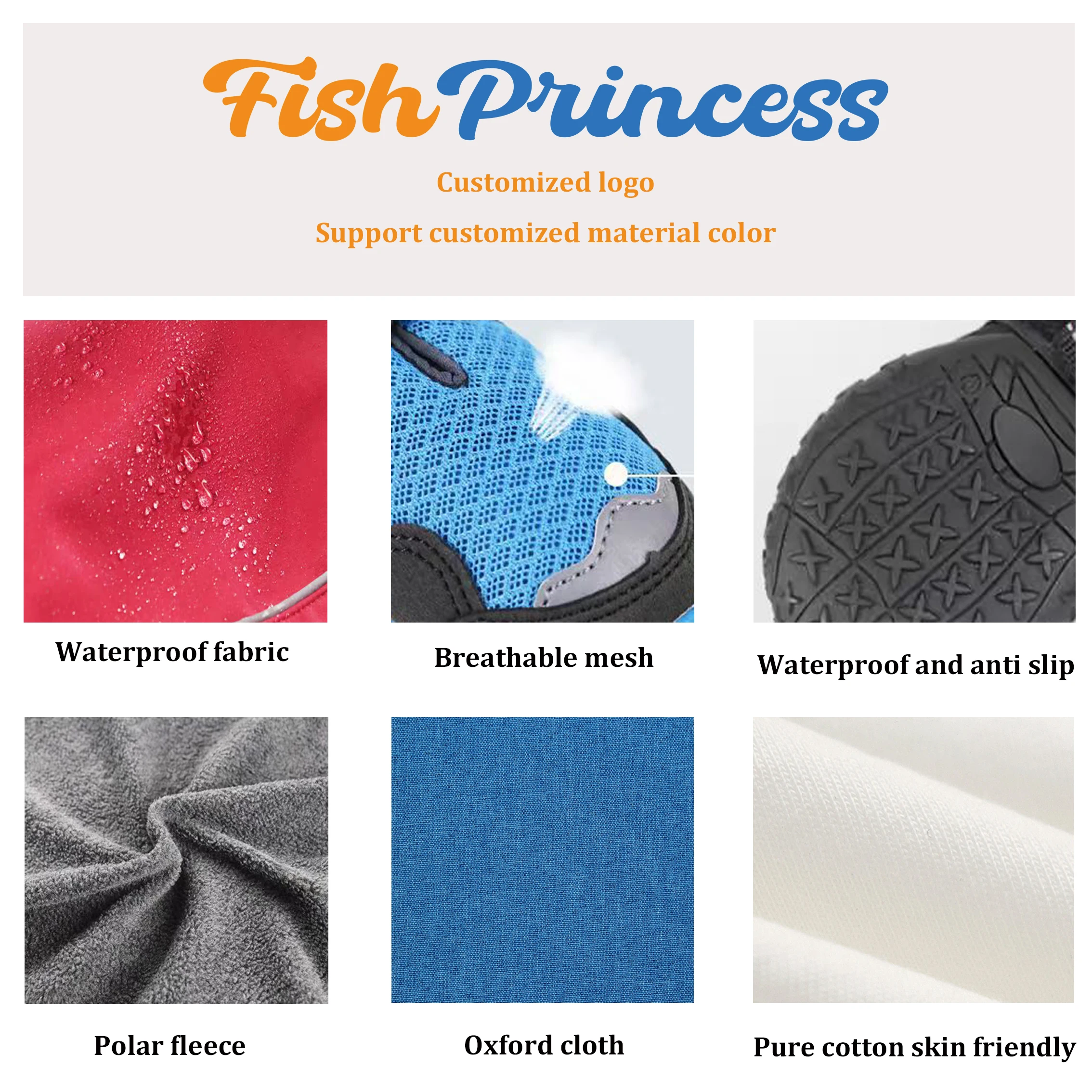 Fishprincess милая спортивная обувь с принтом водонепроницаемая резиновая подошва дышащая для собак четыре сезона домашних животных