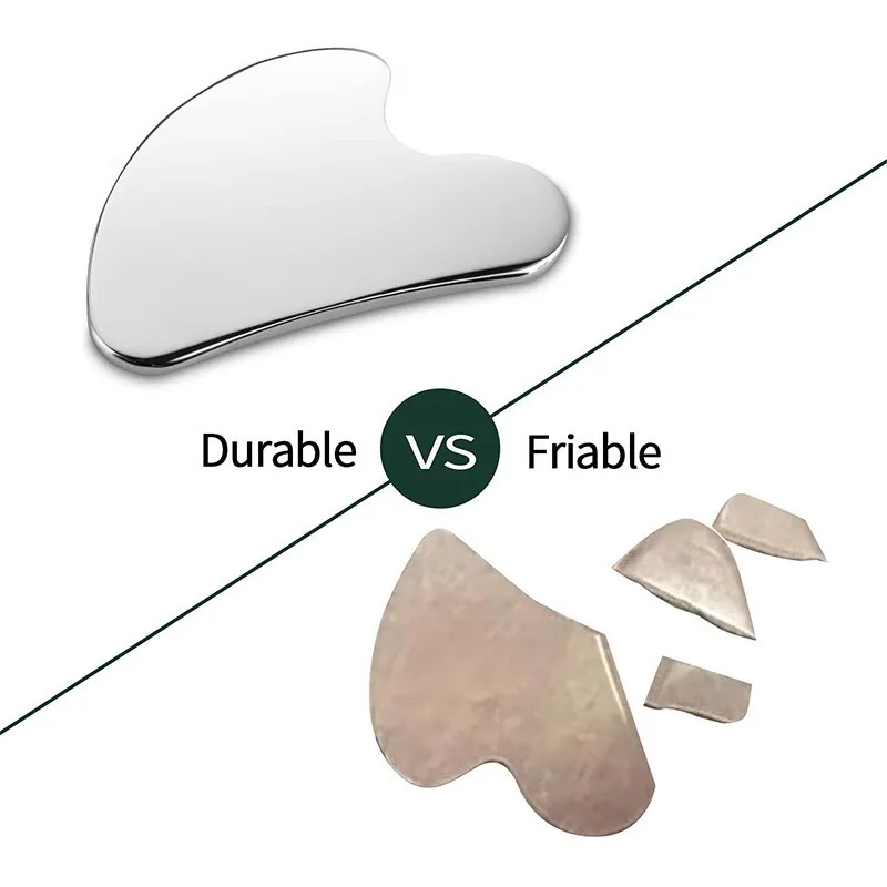 Wholesale Heart Shaped 304 Stainless Steel Gua Sha Facial Massage Tool Inspired by Traditional Jade Roller