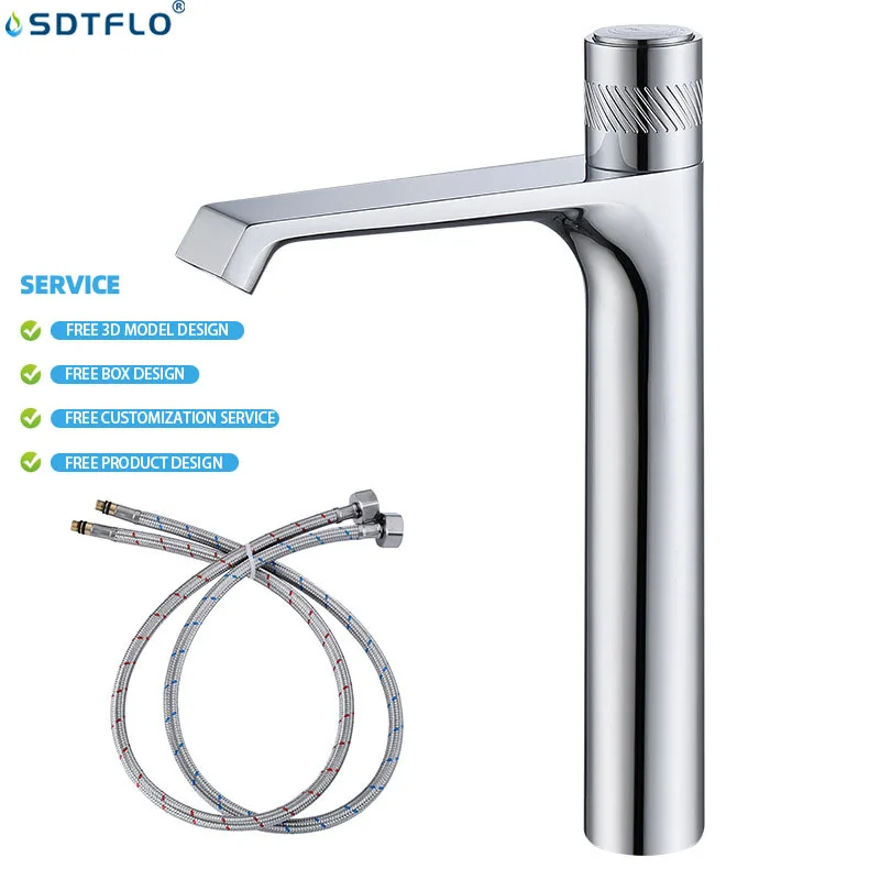 Customized Hand Wash Basin Faucet Hot Cold Water Bathroom Rotating Mixer Tap Rotatable Handle Basin Faucet