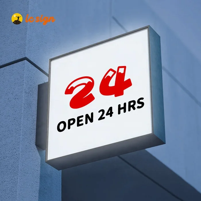 Двухсторонний световой короб вывески 24 часа открытые СВЕТОДИОДНЫЕ Рекламные световые коробки