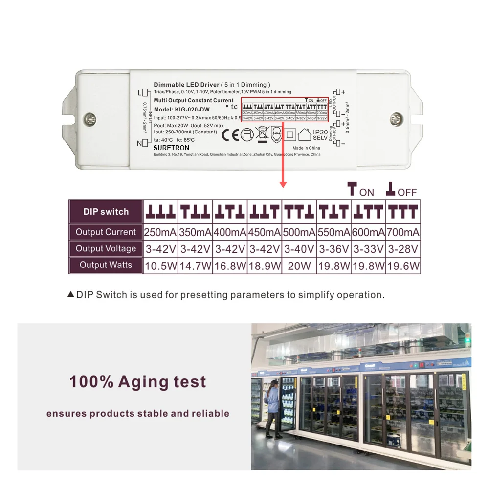 UL Listedled power supply 250ma 350ma 500ma 600ma 700ma triac 010v constant current dimmable led driver