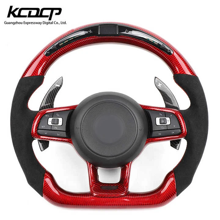 Углеродное светодиодное рулевое колесо подходит для Volkswagen MK7 Golf 7 GTI Passat Polo Scirocco 2014-2018